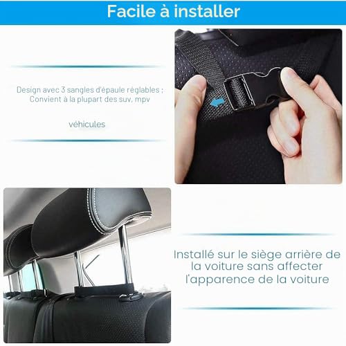 MEISHANG Organisateur de Coffre de Voiture,Organisateur Coffre Voiture,Rangement Coffre de Voiture,Trois Bandes Fixes Avec un Design Arrière en Velcro Antidérapant,SUV MPV Organisateur de Coffre – vue 7