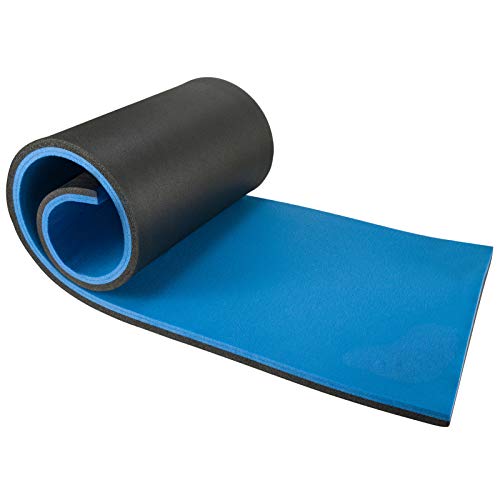 4 Layers Thickened Floating Water Pad Mat- 5.9'Ã— 1.8' Tear-Resistant XPE Floating Foam Fun Pad in Black and Blue Bouncy Pool Floating Island Mattress for Swimming Pool Lake Parties Water Recreation