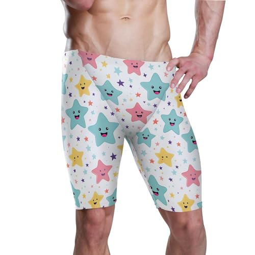 UMIRIKO Cute Star Men's Swimsuit Swim Jammers L B0402299