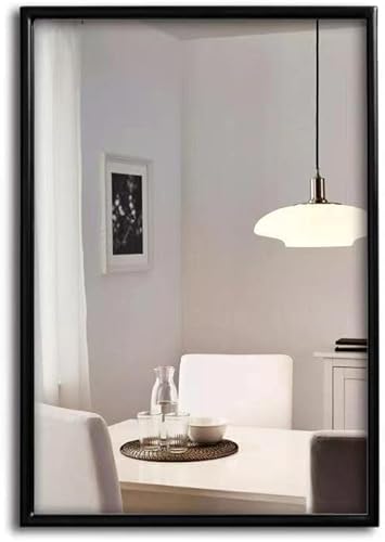 HEYFOXES 22×30 Matte Black, Metal Frame Rectangle Vanity Wall Mounted Mirror with Classic Right -Angle, Bathroom, Entryway, Living Room(Black)