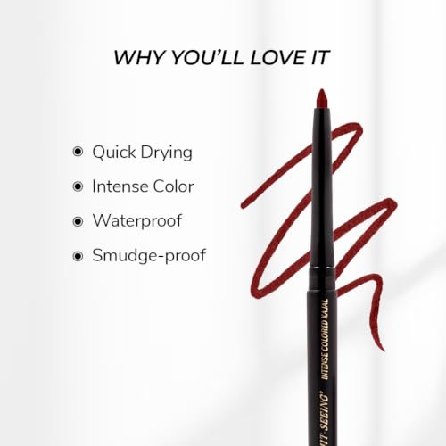 Image of LoveChild Masaba Colored Kajal, Mysore Maroon(Maroon)- Intense Color, Smooth Glide, Waterproof, Smudge-Proof Eye Pencil with Almond Oil, 0.3 g