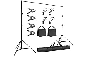 Julius Studio Photo and Video Studio 10 ft. Wide Crossbar, 7.4 ft. Adjustable Backdrop Stand