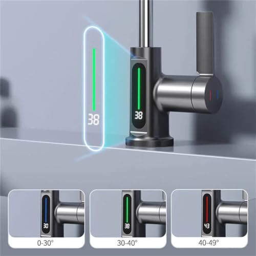 Robinet lavabo à affichage numérique haut de gamme avec bec rétractable - 6