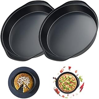 GIRAFEDA 2 Pack Victoria Sandwich Tin 8 Inch Sponge Cake Pan Round Cake Tin Non-Stick Victoria Sponge Tins Wide Flat Handles Magic Cake Tin for Cakes Desserts Pies Baking Treats - 22 x 4cm, Black