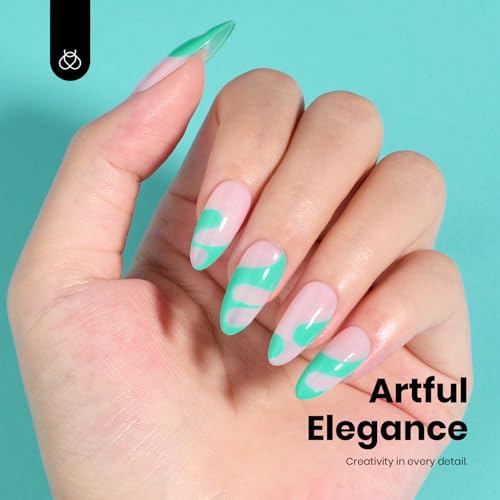 Image of Beetles Green Teal Gel Nail Polish - Hema-Free Turquoise Mint Green Soak Off Gel Polish Island Reverie for DIY Manicure Salon 0.5Oz