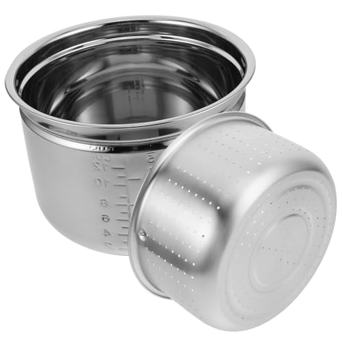 MUELODSIC Olla Interior Inoxidable para Olla Eléctrica Bandeja de Vapor Separadora para Cocción Saludable y Control de Azúcar