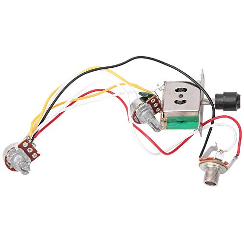 Dilwe Conjunto de Arnés de Cableado de Guitarra Eléctrica, Piezas de Guitarra Eléctrica 250K 1T1V Potenciómetro Interruptor de 3 Posiciones Enchufe