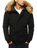 closed winterjacke rot Material: 100% Poylester. LEGRANCE - Herren Winterjacke Parka Sportjacke Wärmejacke mit Fellkapuze Unifarbe Elegant