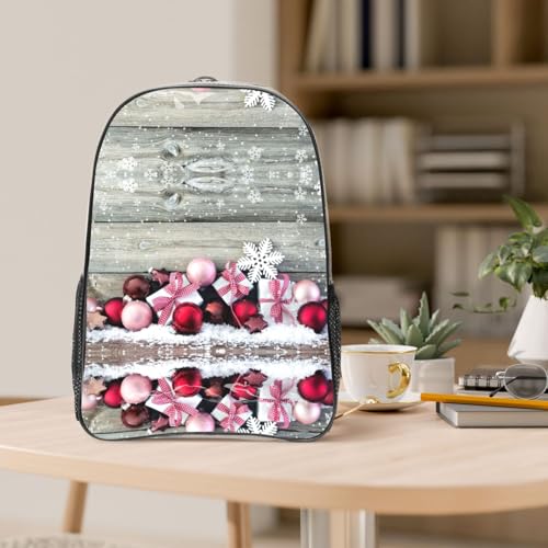 Mochila transparente antirrobo con diseño de adornos navideños 5