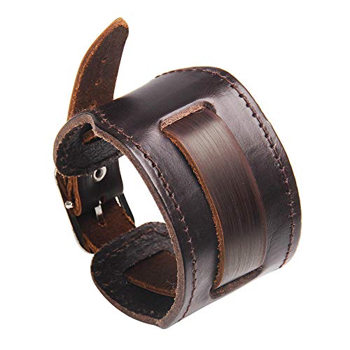 Bracelet en cuir d'exception finitions vintage et boucle punk