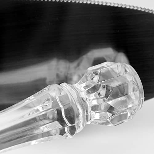 Tytroy Elegant & Classic Stainless Steel Wedding Birthday Cake (Or Pie Pastry) Serving Set Of 13In Serrated Knife And 11In Server Both With Beautiful 4In Faux Crystal Handles (1 Set) #TOP2