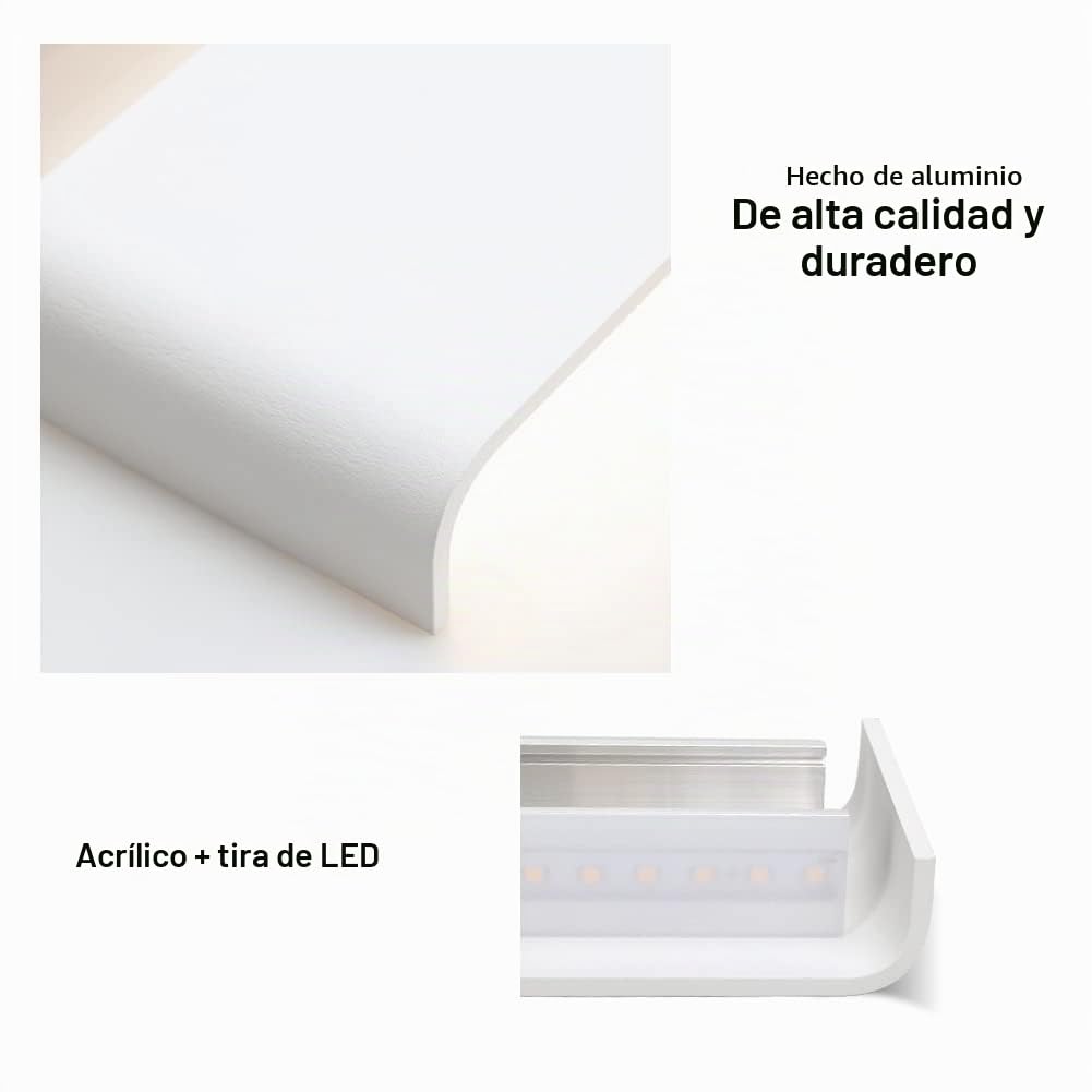 Klighten 2 Piezas Apliques Pared Interior 31cm 10W, Lamparas de Pared Aluminio Modernos, Luz Pared Para Salon Dormitorio Sala Pasillo Escalera, 910 LM, 4000K Blanco Natural, Blanco