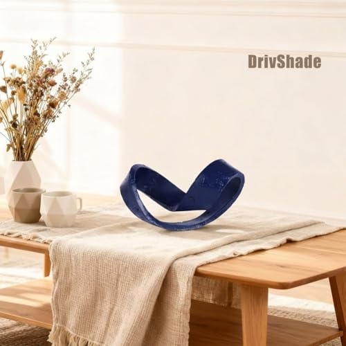 Escultura Nudo Geométrico Azul, Decoración Moderna de Mesa miniatura 4