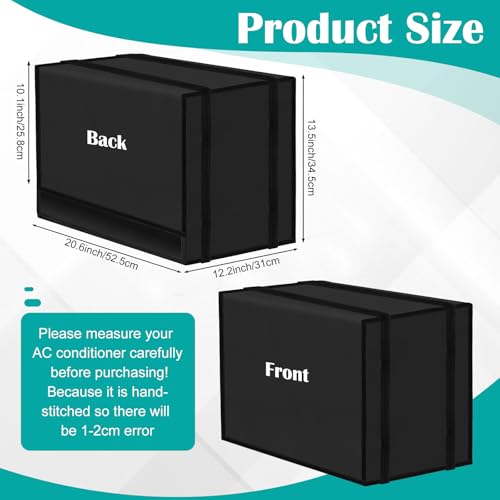 600D Heavy Duty Air Conditioner Covers for Midea U-Shaped 8000/10000/12000 BTU Window Air Conditioner Waterproof Indoor/Outdoor Conditioner Cover,Anti-UV Ac Cover Unit Adjustable Hook and Loop Straps
