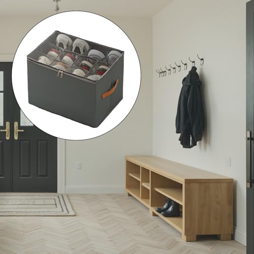 Organisateur à chaussures pliable avec couverture transparente - 4