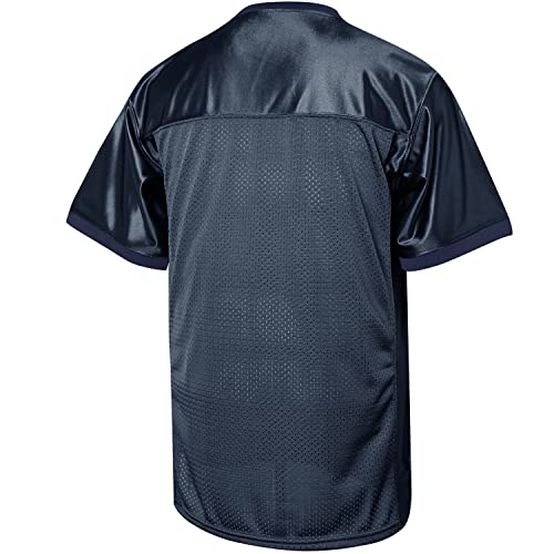 Blank Football Jersey,90S Hip Hop Sports Mesh Practice Plain Football Shirt(Navy, X-Small) #TOP2