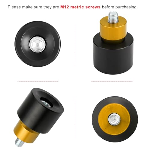 kekykm Motorcycle Engine Guard Saddlebag Guard Crash Bar Decorative wheel Rotatable End Sliders M12 Screw compatible with Harley Davidson Touring Softail Flat Out Tip Over Bar (Orange-End Sliders) by kekykm - Image 3
