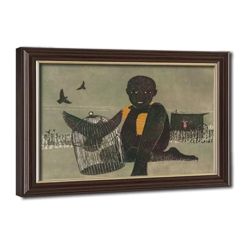 Art populaire afro-américain Walter Williams - Impression toile premium et cadre de suspension