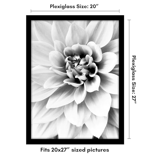 Americanflat 20x27 Picture Frame with Polished Plexiglass - Black Picture Frame - Wide Photo Frames Made of Engineered Wood for Vertical or Horizontal Wall Display - Epic Collection - Black