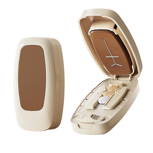 ONGNIUU Cortador de Pastillas, Cortador de Medicamentos Multifuncional, Pill Cutter con Cuchilla de Acero Inoxidable para Dividir en 2 o 4 Partes, para Viajes, Uso Diario y Mascotas