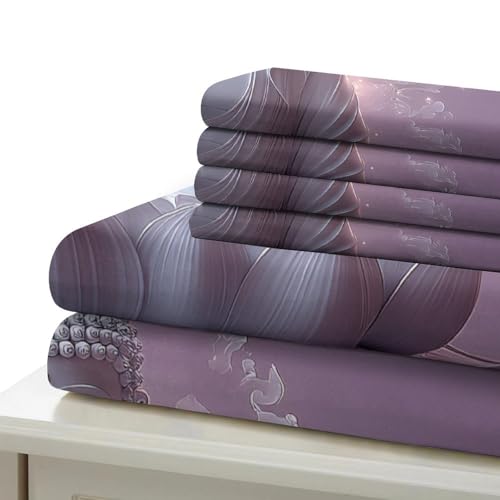 Housse de couette Bouddha 135x200 microfibre lit single pour adulte - 7