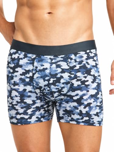 Image of TECHNOSPORT Men's Colorblock Trunks Underwear with ElastoLITE 4 Way Stretch Lightweight Breathable Moisture Wicking Soft Anti Odour Anti Microbial Comfort Fit Boxer Briefs Innerwear for Men