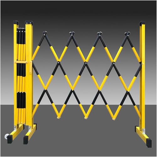 Barrera metálica industrial, expandible, giratoria, portátil con ruedas para control de multitudes, gestión de eventos, regulación del tráfico, duradera y fácil de usar