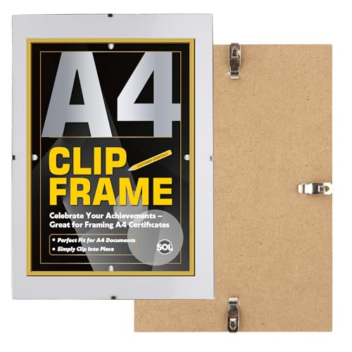 SOL 1pk A4 Clip Frame - Frameless Photo and Certificate Display