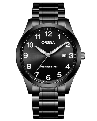 CIVO Uhren Herren Edelstahl Schwarz: Analog Quarz Armbanduhr Herren Wasserdicht - Herrenuhr mit Datum Mode Casual