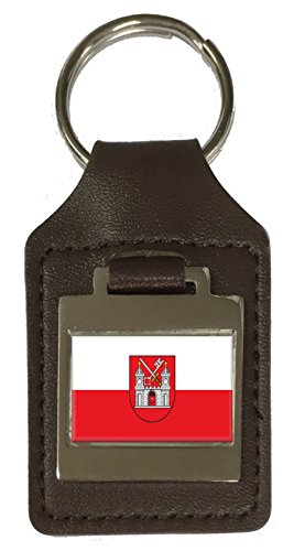 Porte-clés en cuir gravé Tartu City Estonie : accessoire de maroquinerie authentique