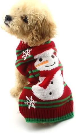 NACOCO Dog Snowman Sweater - Xmas & New Year Dog Clothes for Small Dogs & Cats (Snowman, XL)