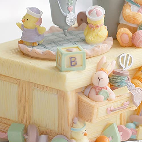 Caja de música de patito amarillo XCC musical para decoración de dormitorios 6