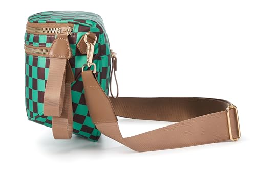Image of FEIBOON Spacious Checkered Nylon Crossbody Bag Bum Bag Handbags Wallets for Women