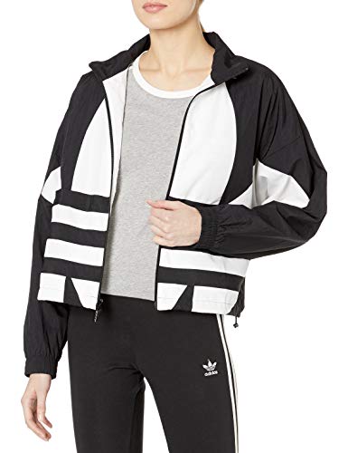adidas Originals Women's Large Logo Track Top, Black/White, XS