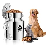 Metal Dog Food Storage Container 18lb, Stainless Steel Dog Food Storage Container with Lids Airtight, Pet Food Storage Container for Dogs, Cat Food Bin with Spoon, Keep Food Fresh, Easy to Clean