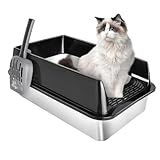 ꕤ [XL Large Bac a Litiere pour Chat ] ― Mesurant 60*40*30cm, grand bac a litiere pour chat a une grande capacité, offrant beaucoup d'espace pour des chats multiples ou de grande taille, et une surface spacieuse qui permet de creuser et de retourner naturellement, ce qui le rend idéal pour les foyers à plusieurs chats.