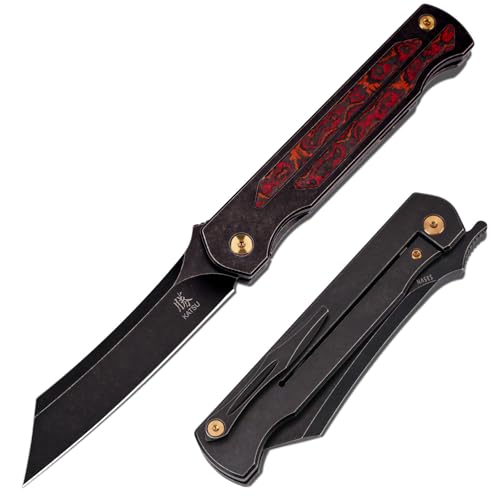 KATSU Camping Pocket Folding Japanese Knife, CPM...
