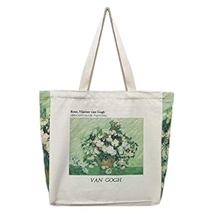 BROADREAM Draagtas, Draagtassen Dames, Boodschappentas, Schoudertas Stoffen Tas, Katoenen Tas, Jute Tas, Met Vintage…