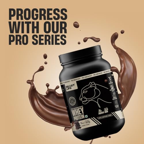 Image of BEASTLIFE Whey Protein Concentrate Powder 2 LBS | Rich Chocolate with Free Shaker | 24g Protein, 5.3g BCAA | Ultrasorb Tech for Fast Absorption & Muscle Recovery | Sports Nutrition for Men & Women