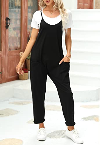 Tongmingyun Womens Casual Sleeveless Jumpsuits Spaghetti Strap Loose Romper Long Pants With Pockets #TOP1