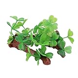 Acuario Planta artificial Simulación de plástico Pecera realista Decoración de hierba de agua Antidecoloración Fácil de mantener Material de para decoración de peceras de agua (Trébol de madera