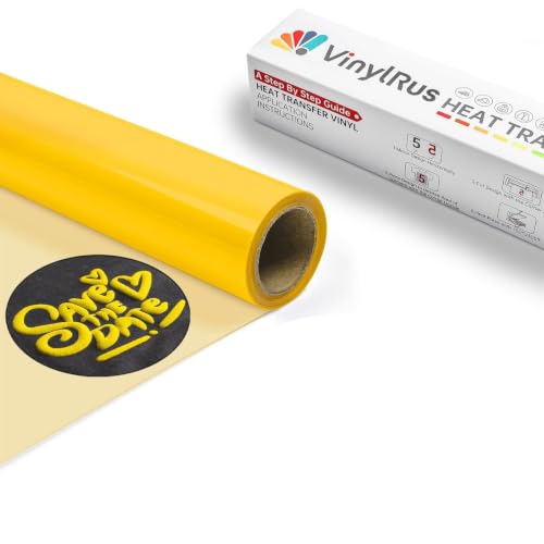 Image of VinylRus Puff HTV Heat Transfer Vinyl Roll, Yellow, 12 inch x 6FT