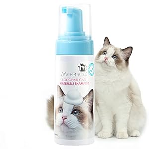Mooncat Waterless Cat Shampoo, Licking Safe Dry Shampoo for Longhair Cats, No Rinse Foam Cat Bath, Grooming for Cat, Kitten Sensitive Skin, Paraben Free, Detangling, pH Balanced (5 oz) Shampoo ONLY