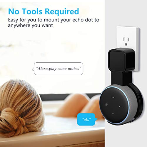 Myriann Outlet Wall Mount Hanger Holder Compatible with 3rd Generation, A Space-Saving Solution for Your Smart Home Speakers, Built-in Cable Management, Without Messy Wires or Screws