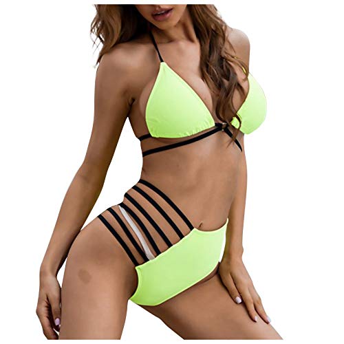 Lingerie Inserts De Gobelets Bikini Tankini À Cou Élevé Bikini Rayé Strappy Sexy Chemisier Bandeau Tops Sexy Strapless Bikini Glaçé Haut Vêtements De Plage pour Femmes Bikini Semi Thong