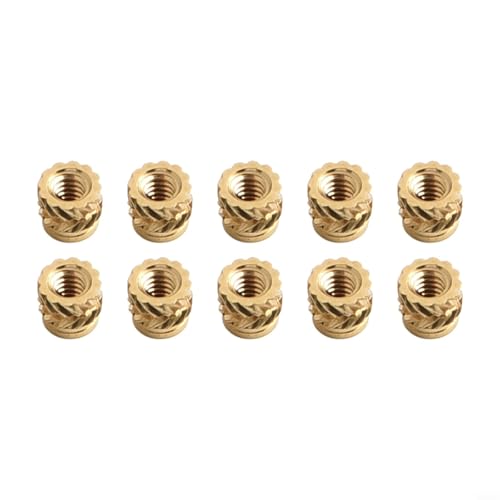 Twelve Piece Pack Featuring Brass Threaded Inserts Designed to Facilitate Efficient Use Across a Range of Industrial Projects (M3x4x4.5(M2x3x3.5(IdxLxOd))