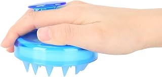 Escova de xampu requintada, massagem de perda de cabelo para circulação sanguínea no couro cabeludo, massageador de limpeza de cabelo escova de xampu ABS, silicone (azul, roxo)