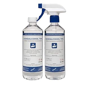 Hand Alcohol Desinfectie Spray 70% Gedenatureerd met IPA, MEK en Bitrex – 500 ml met spraykop + 500 ml met dop