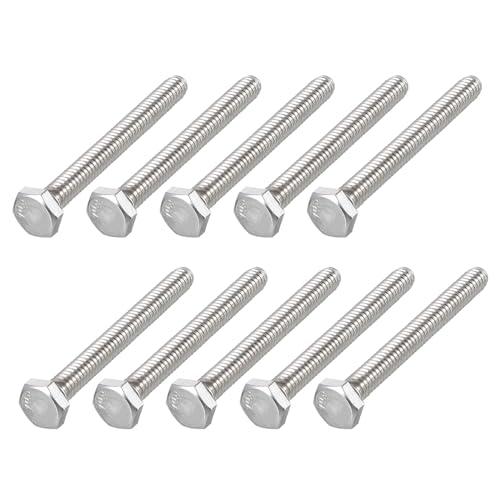 Image of METALLIXITY Hex Head Bolts (1 /4-20 x 2-1 /4 inch) 20Pcs, 304 Stainless Steel 18-8, Fully Threaded, External Hex Drive, Plain Finish, Hex Head Screw Bolt, Silver