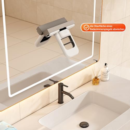 Mini Foldable Mop - Klappbarer Schwammmopp für Nass Trocken Platzsparender, 1 Mop Handles and 2 Sponge Heads